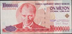 7.Emisyon 10 000 000 Lira C83 891982 Çok Temiz+