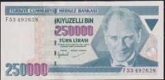 7.Emisyon 3.Tertip 250000 Lira F53 492628 Çilaltı Çil