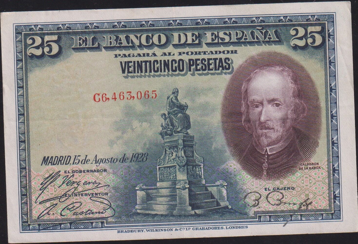 İspanya 25 Pesetas 1928 Çok Çok Temiz+