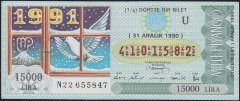 1990 31 Aralık Çeyrek Bilet - U Serisi