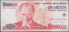 7.Emisyon 10 000 000 Lira A71 782552 Çok Temiz