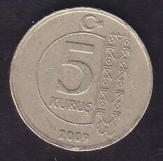 2009 Yılı 5 Kuruş