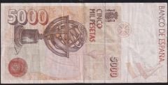 İspanya 5000 Pesetas 1992 Çok Temiz+
