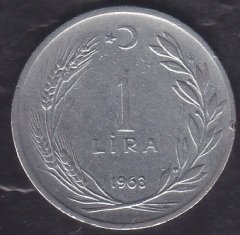 1963 Yılı 1 Lira Ters