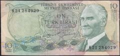 6.Emisyon 2.Tertip 10 Lira K21 284029 Çok Temiz+