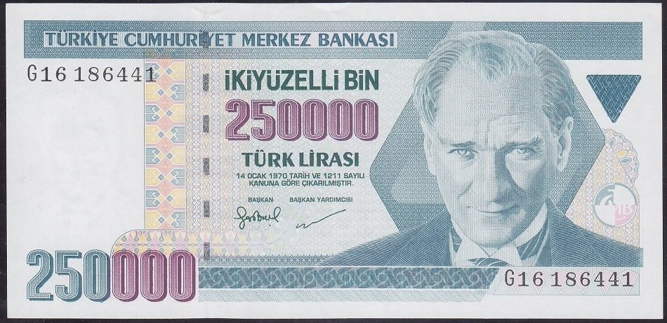 7.EMİSYON 3.TERTİP 250000 LİRA G16 186441 ÇİLALTI