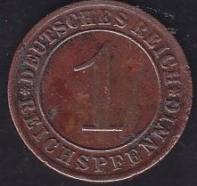 Almanya ( Weimar Cumhuriyeti ) 1 Pfennig 1933 A