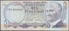6.Emisyon 2.Tertip 5 Lira I59 433015 Çok Temiz +