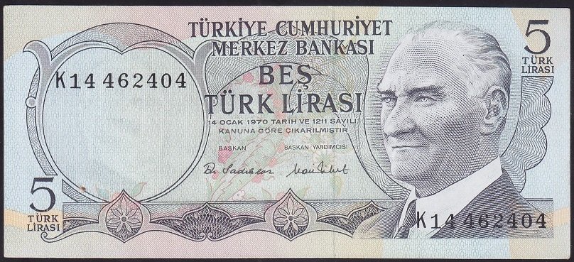 6.EMİSYON 2.TERTİP 5 LİRA K14 462404 ÇİLALTI