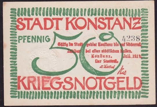 ALMANYA 50 PFENNİNG NOTGELD 1919 ÇİLALTI ÇİL