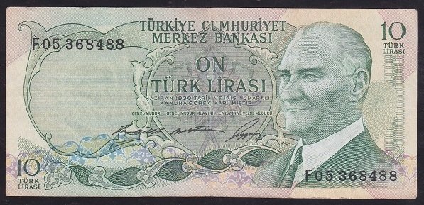 6.EMİSYON 1.TERTİP 10 LİRA F05 368488  ÇT - ÇÇT