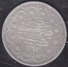 1293 / 3 Abdulhamid 20 Kuruş Gümüş