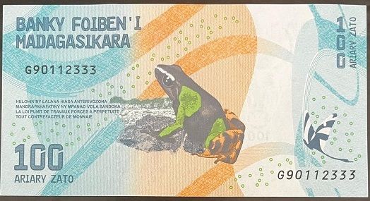 Madagaskar 100 Ariary 2017 Çil G90 112333 serisi