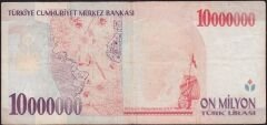 7.Emisyon 10 000 000 Lira A69 089405 Çok Temiz