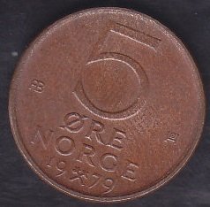 NORVEÇ 5 ÖRE 1979
