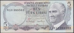 6.EMİSYON 2.TERTİP 5 LİRA K10 389563 ÇÇT ÇİLALTI