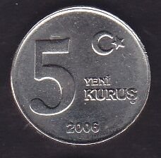 2006 Yılı 5 Yeni Kuruş