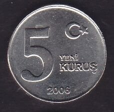 2006 Yılı 5 Yeni Kuruş