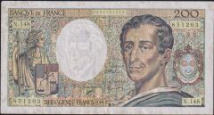 Fransa 200 Frank 1992 Çok Temiz