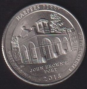 Amerika Çeyrek Dolar 2016 P Hatıra Harpers Ferry Ulusal Tarihi Parkı