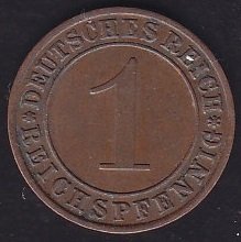 Almanya ( Weimar Cumhuriyeti ) 1 Pfennig 1930 A