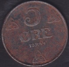 NORVEÇ 5 ÖRE 1944