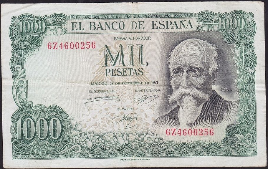 İspanya 1000 Pesetas 1971 Çok Temiz Pick 154