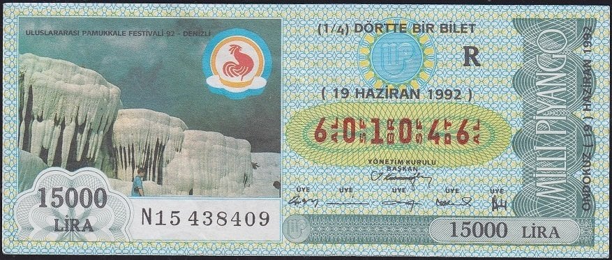 1992 19 Haziran Çeyrek Bilet - R Serisi