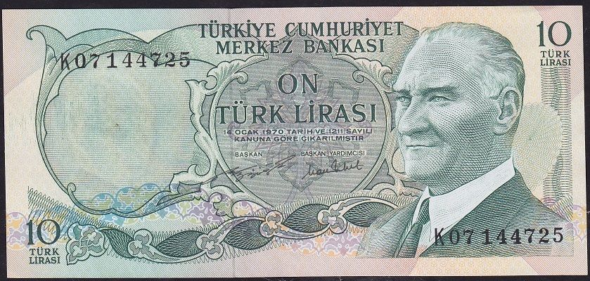 6.Emisyon 2.Tertip 10 Lira K07 144725 Çilaltı Çil