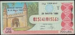 1986 29 Mayıs Yarım Bilet - Y Serisi