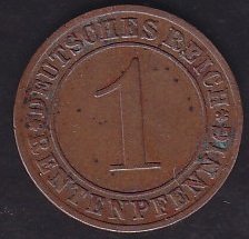 Almanya ( Weimar Cumhuriyeti ) 1 Pfennig 1924 A