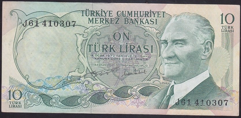 6.EMİSYON 2.TERTİP 10 LİRA J61 410307 ÇÇT +