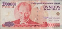 7.Emisyon 10 000 000 Lira C78 908451 Çok Temiz