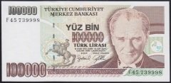 7.EMİSYON 3.TERTİP 100000 LİRA F45 739998 ÇİLALTI ÇİL
