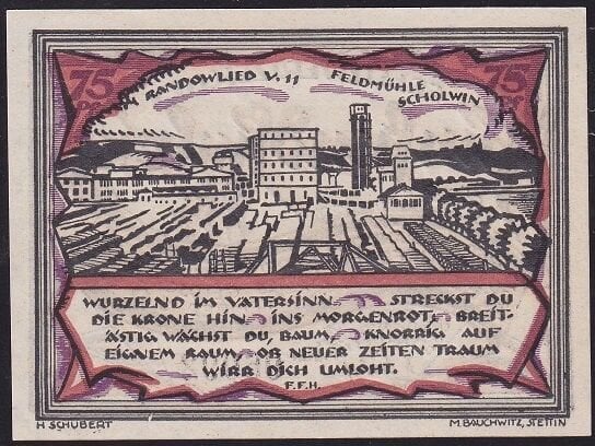 Almanya 75 Pfennig Notgeld 1922 Çil