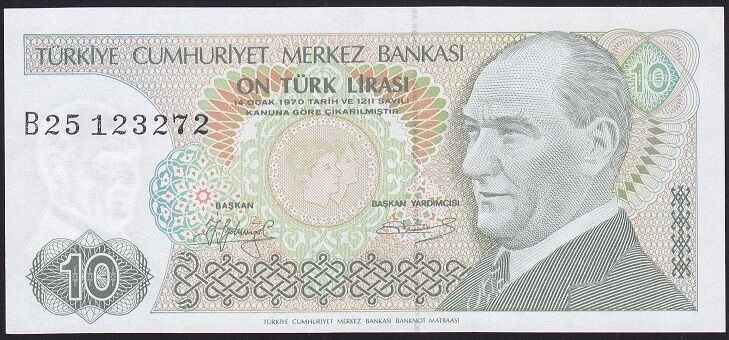 7.Emisyon 1.Tertip 10 Lira B25 123272 Çilaltı Çil