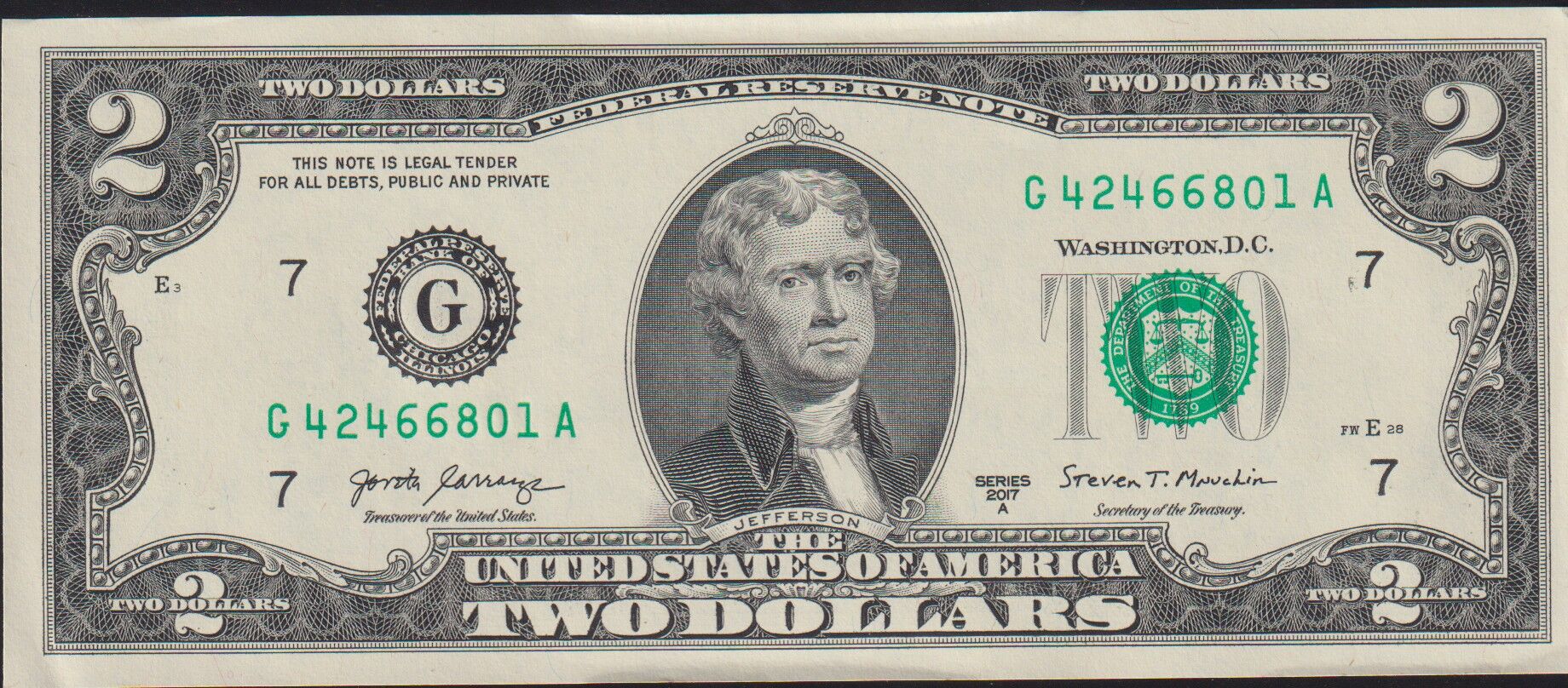 Amerika 2 Dolar 2017 A Çil