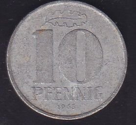 Demokratik Almanya 10 Pfennig 1965