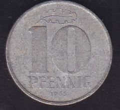 Demokratik Almanya 10 Pfennig 1965