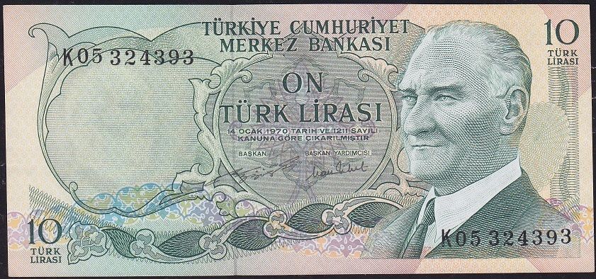 6.Emisyon 2.Tertip 10 Lira K05 324393 Çilaltı