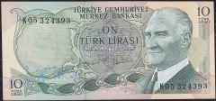 6.Emisyon 2.Tertip 10 Lira K05 324393 Çilaltı