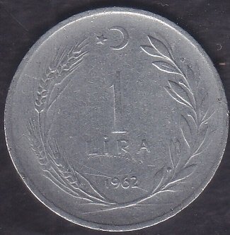 1962 Yılı 1 Lira Ters