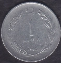 1962 Yılı 1 Lira Ters