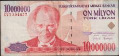 7.Emisyon 10 000 000 Lira C77 304657 Çok Temiz