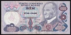 6.Emisyon 1.Tertip 1000 Lira A68 433885 Çok Temiz