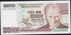 7.Emisyon 3.Tertip 100000 Lira F16 353986 Çilaltı Çil