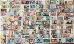 100 Farklı Yabancı Kağıt Para Seti Çil Güzel Numaralar