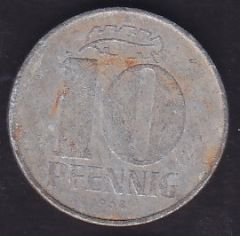 Demokratik Almanya 10 Pfennig 1968 Haliyle
