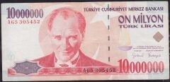 7.Emisyon 10 000 000 Lira A65 305452 Çok Temiz