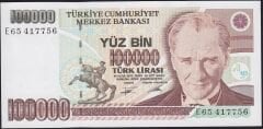 7.Emisyon 2.Tertip 100000 Lira E65 417756 Çil